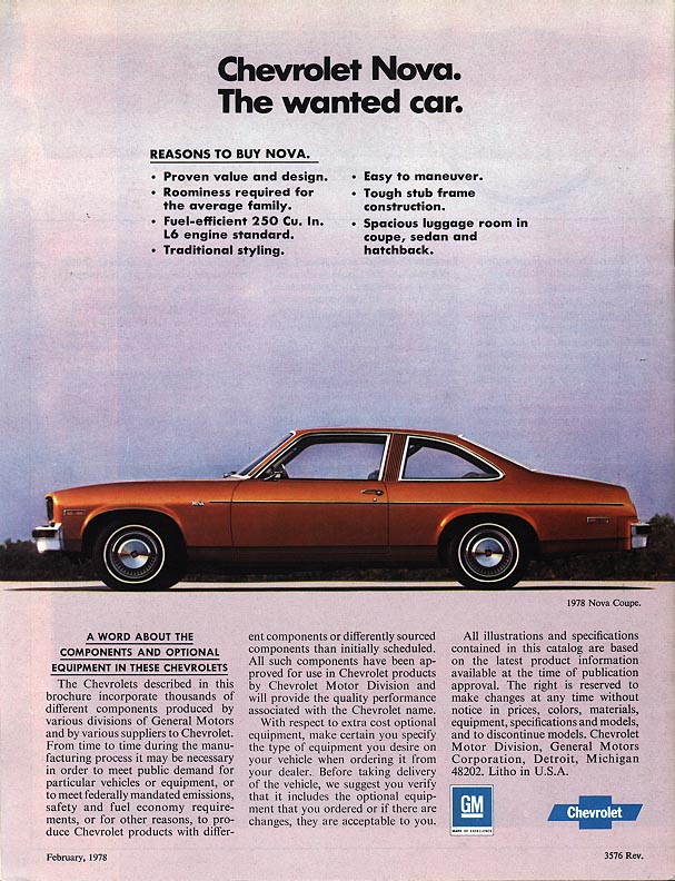 Image of the 1978 Nova Brochure page 12