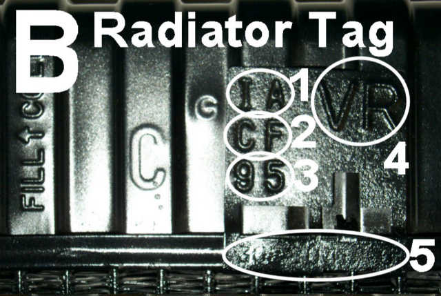 Nova Radiator Tag Codes