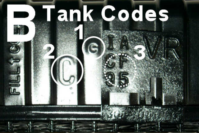 Nova Radiator Tank Codes
